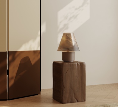 现代中古风台灯su模型