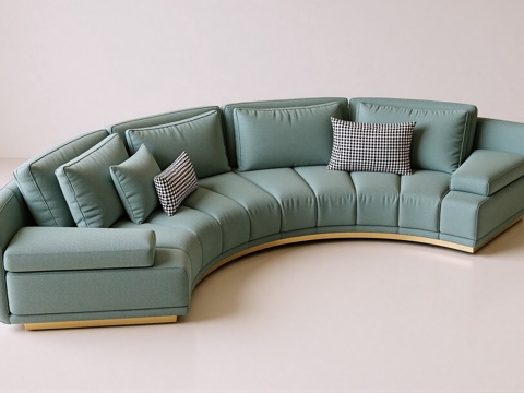 现代弧形沙发组合su模型