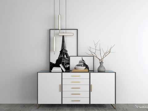  现代装饰柜 现代玄关柜3d模型 