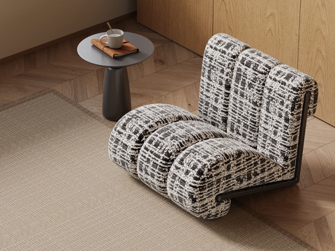 现代中古风休闲椅 躺椅 沙发椅su模型