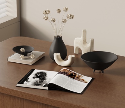  侘寂中古摆件 法式摆件 茶几摆件 餐桌摆件3d模型 