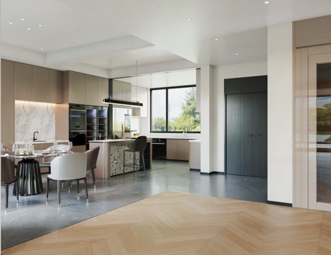  意式别墅客餐厅3d模型 