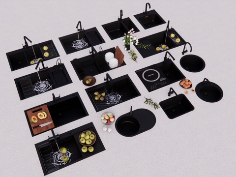 家具 电器 灯 燃气灶 冰箱 油烟机 微波炉 电视 电脑su模型