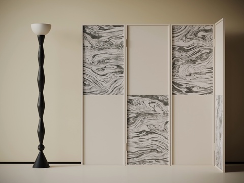 现代屏风 隔断su模型