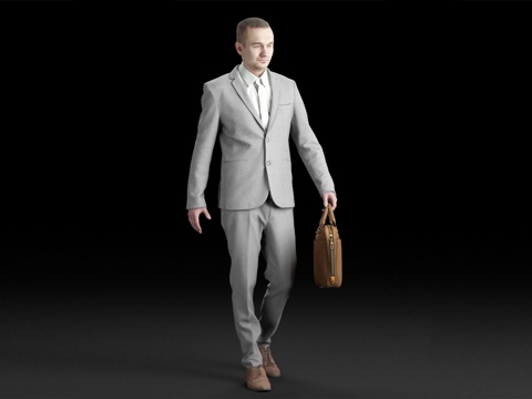  现代人物 三维人物 写字楼办公男士组合3d模型 