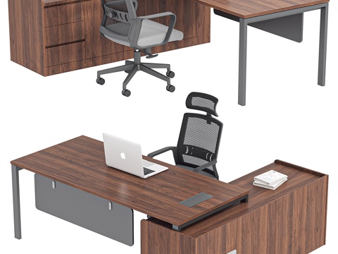 现代办公桌椅 办公桌 办公椅 主管桌 班台 经理桌 工位 领su模型