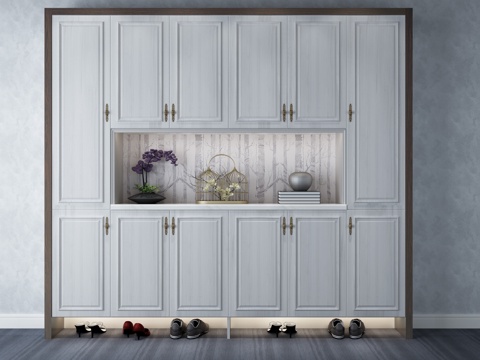  中式鞋柜3d模型 