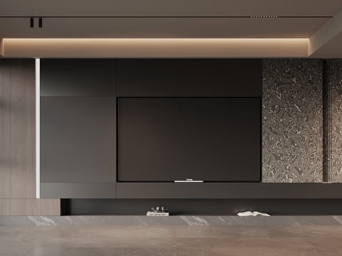  现代意式背景墙 电视背景墙3d模型 