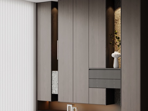 现代玄关柜su模型