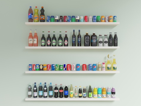 饮料 食物饮料 牛奶 可乐 果汁 汽水 矿泉水 啤酒su模型