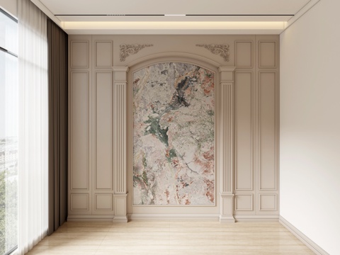 欧式法式电视背景墙沙发背景墙su模型