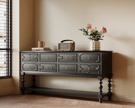 法式复古玄关柜 边柜su模型