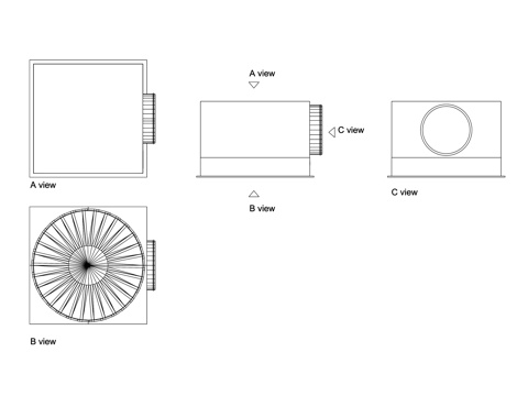  旋流扩散器 旋流风口 旋流送风装置 旋流散流器 圆形旋流器cad施工图 