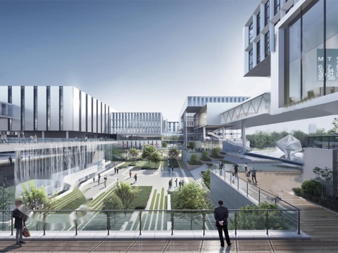 现代产业园 办公园区 办公楼产业园建筑su模型