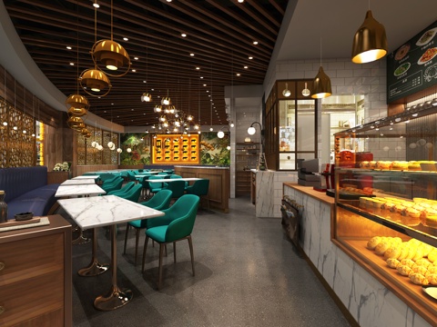  现代牛排店 西餐厅3d模型 