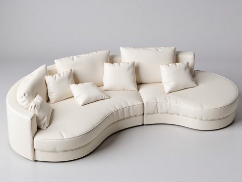 现代弧形沙发组合su模型