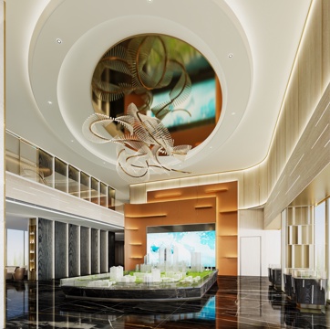  现代售楼处3d模型 