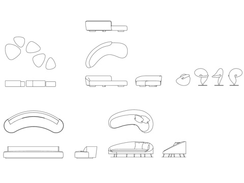 人体工学椅 人体工学办公椅 护腰办公椅 可调节办公椅cad施工图