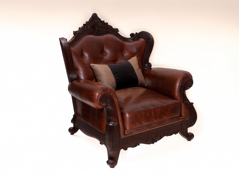 单人沙发su模型