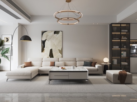  现代简约客餐厅3d模型 