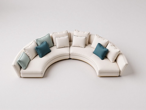 现代弧形沙发组合su模型