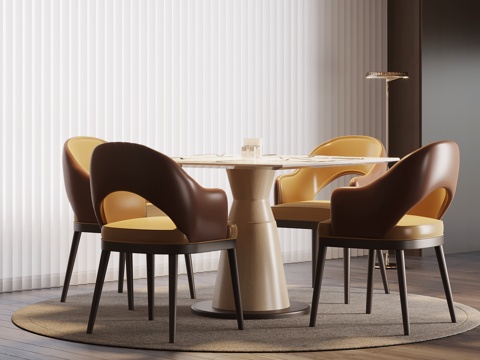 现代餐桌椅 洽谈桌椅su模型