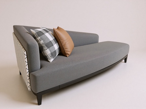 现代休闲贵妃椅沙发su模型