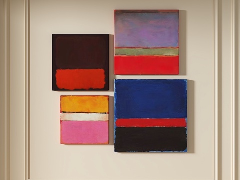  现代简约 抽象 装饰画3d模型 