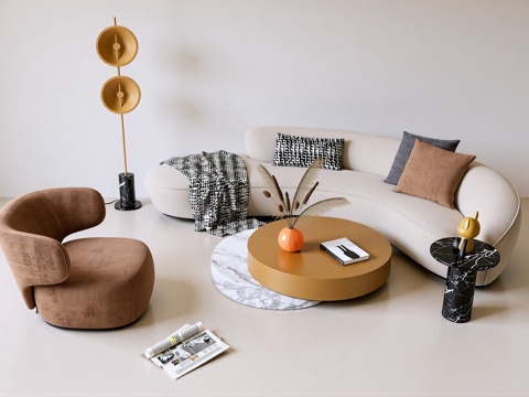 现代沙发组合su模型