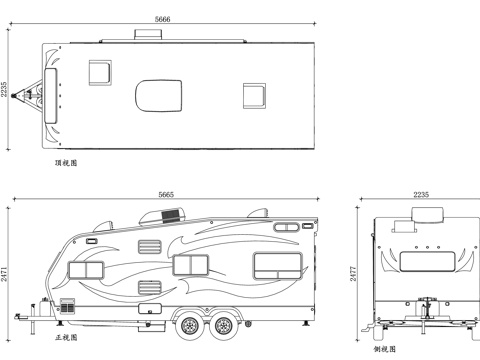 玩具露营车 儿童露营车模型 露营房车玩具 户外探险玩具车cad施工图