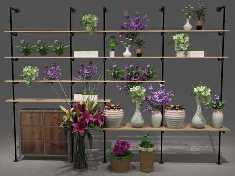  现代置物架 果蔬架3d模型 