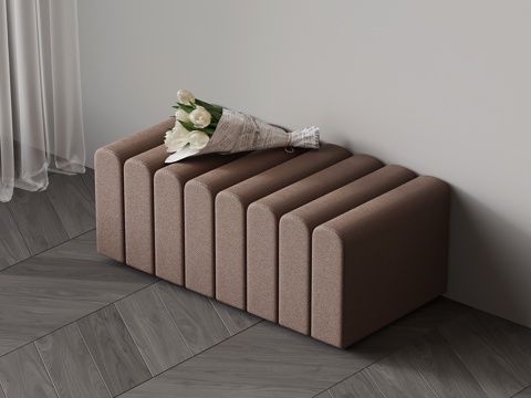  现代换鞋凳 皮革沙发凳3d模型 