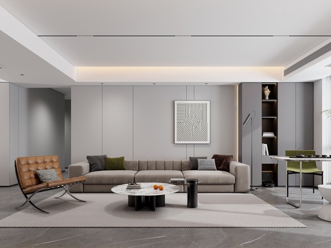  现代轻奢客餐厅 现代餐厅 现代沙发3d模型 