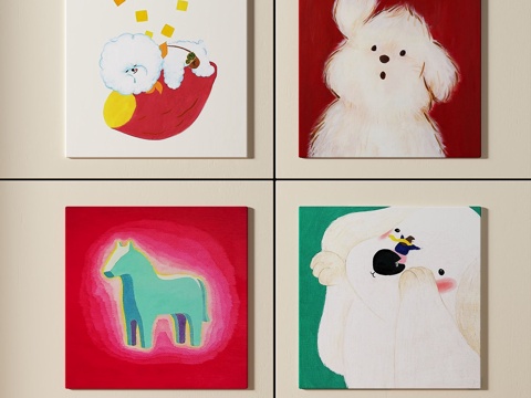  现代，简约，抽象，装饰画3d模型 