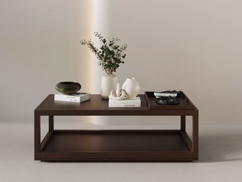 新中式茶几su模型