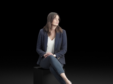  现代人物 三维人物 写字楼办公女士组合3d模型 