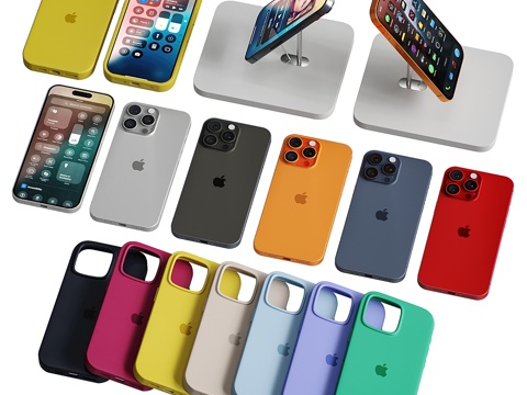  苹果iPhone 15 Pro彩色保护壳3d模型 