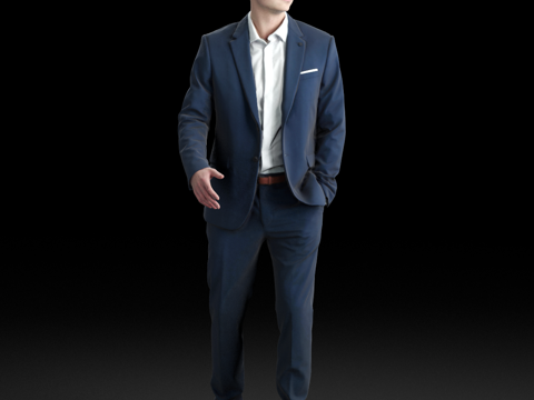  现代人物 三维人物 写字楼办公男士组合3d模型 