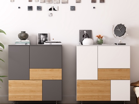  现代鞋柜边柜饰品模型3d模型 