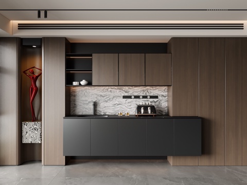 现代意式餐边柜 酒柜 装饰柜su模型