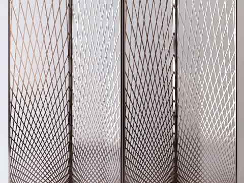  新中式屏风 隔断 东南亚屏风 镂空屏风3d模型 