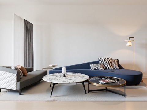 现代沙发组合su模型