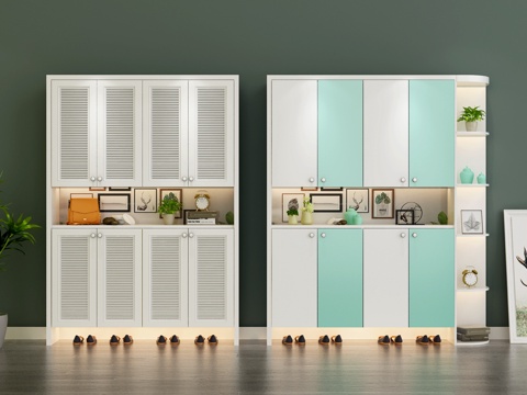  现代简约风格 鞋柜组合3d模型 