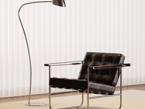  现代意式休闲椅 落地灯3d模型 