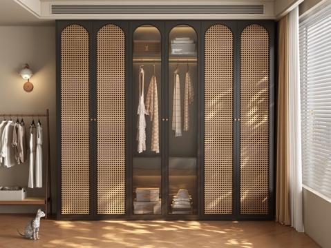  中古风衣柜3d模型 