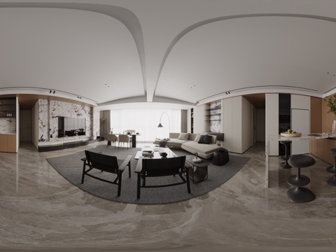  意式客餐厅 大平层客餐厅 轻奢客餐厅 轻奢电视背景墙 客餐厅 