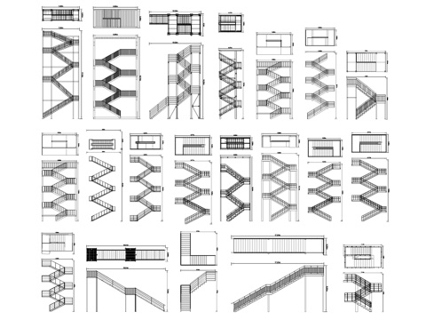 户外钢架楼梯CAD图库cad施工图