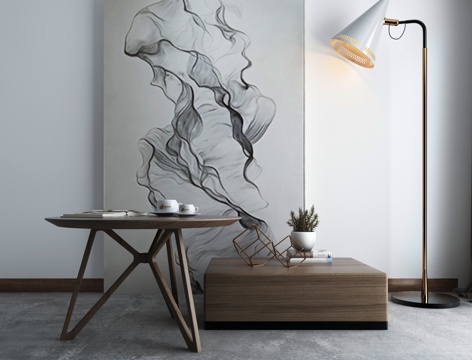  新中式现代茶几北欧茶几组合3d模型 