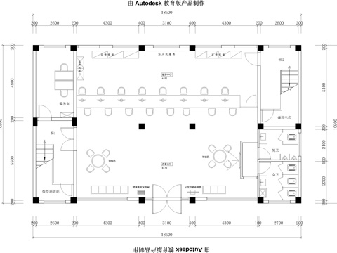 东党群服务中心平立面图cad施工图cad施工图