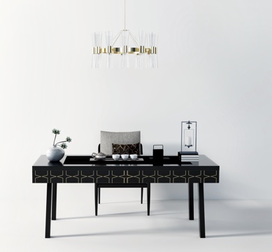 现代书桌吊灯组合3d模型